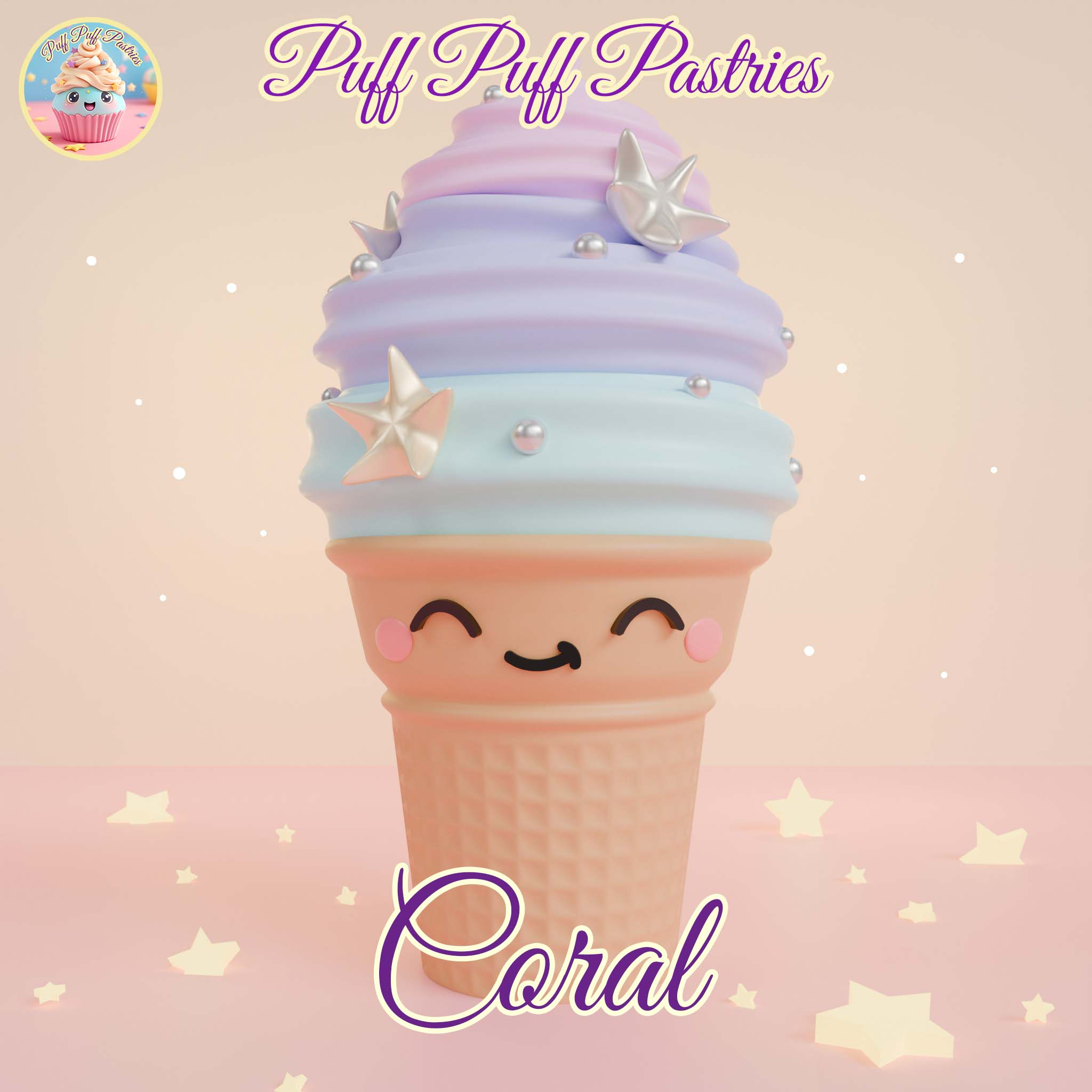 Kawaii Ice cream Coral